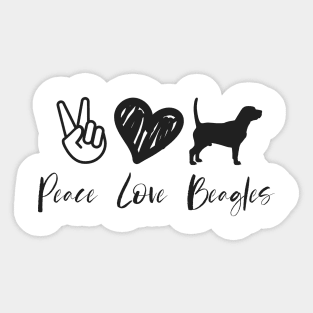 Peace Love Beagles Sticker